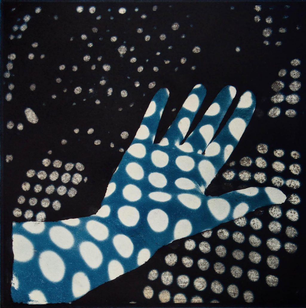 Gum Oil Print over Cyanotype
